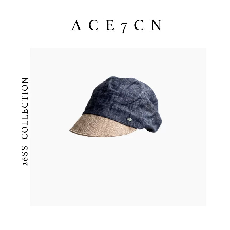 Pleated Linen-Textured Baseball Cap — ACE7CN