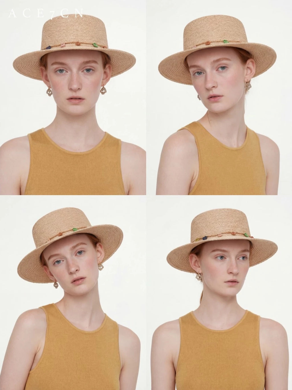Pom-Trimmed Raffia Fedora — ACE7CN