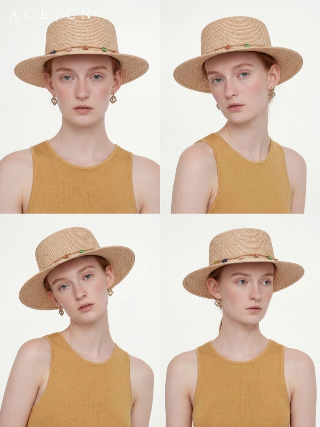 Pom-Trimmed Raffia Fedora — ACE7CN