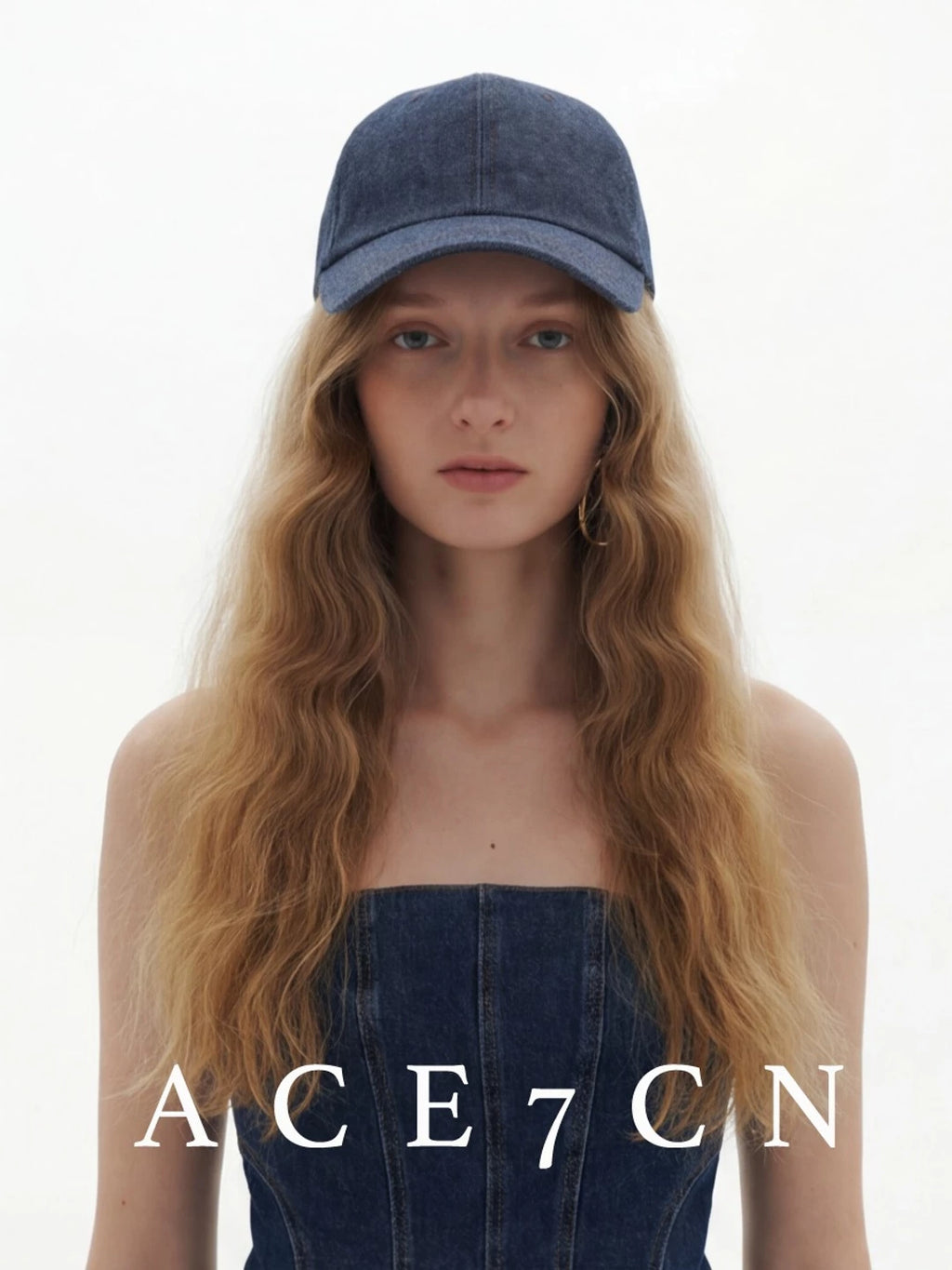 Raw-Denim Baseball Cap — ACE7CN