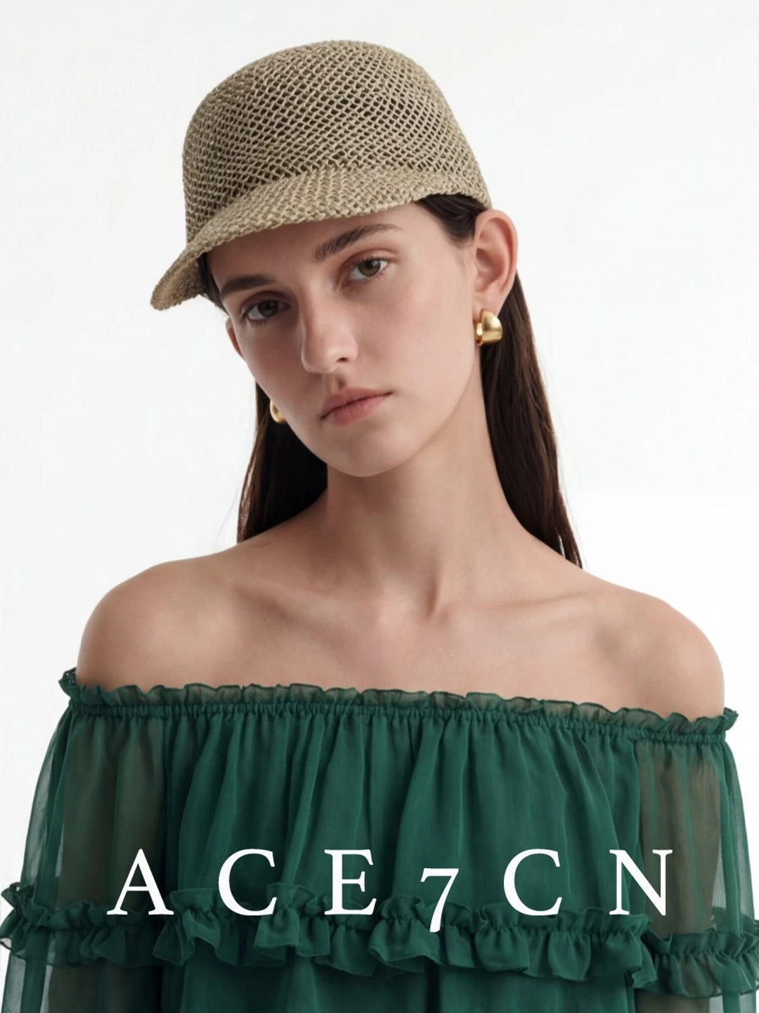 Openwork Straw Headband Visor — ACE7CN