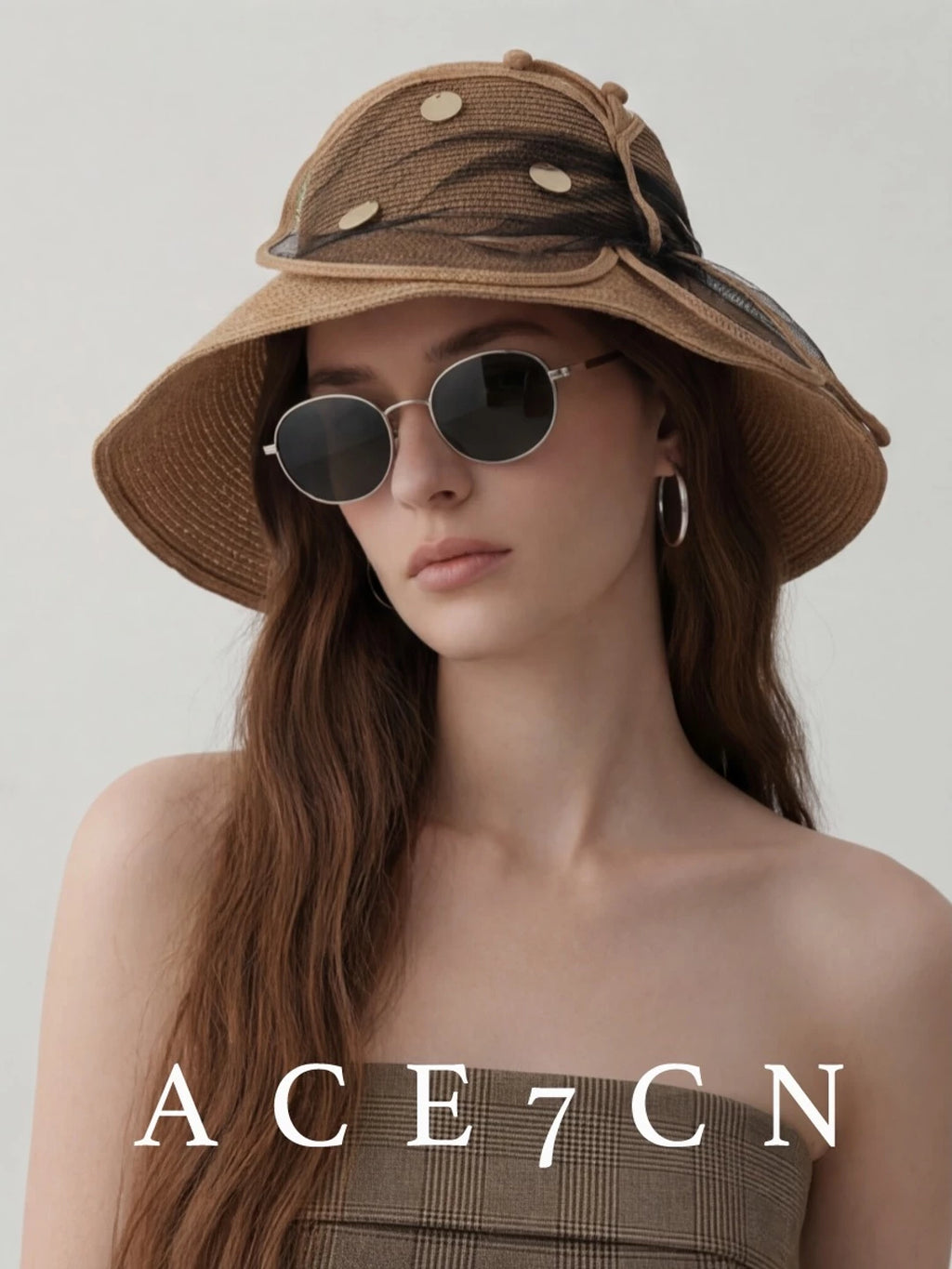Sequin-Wing Straw Bucket Hat — ACE7CN