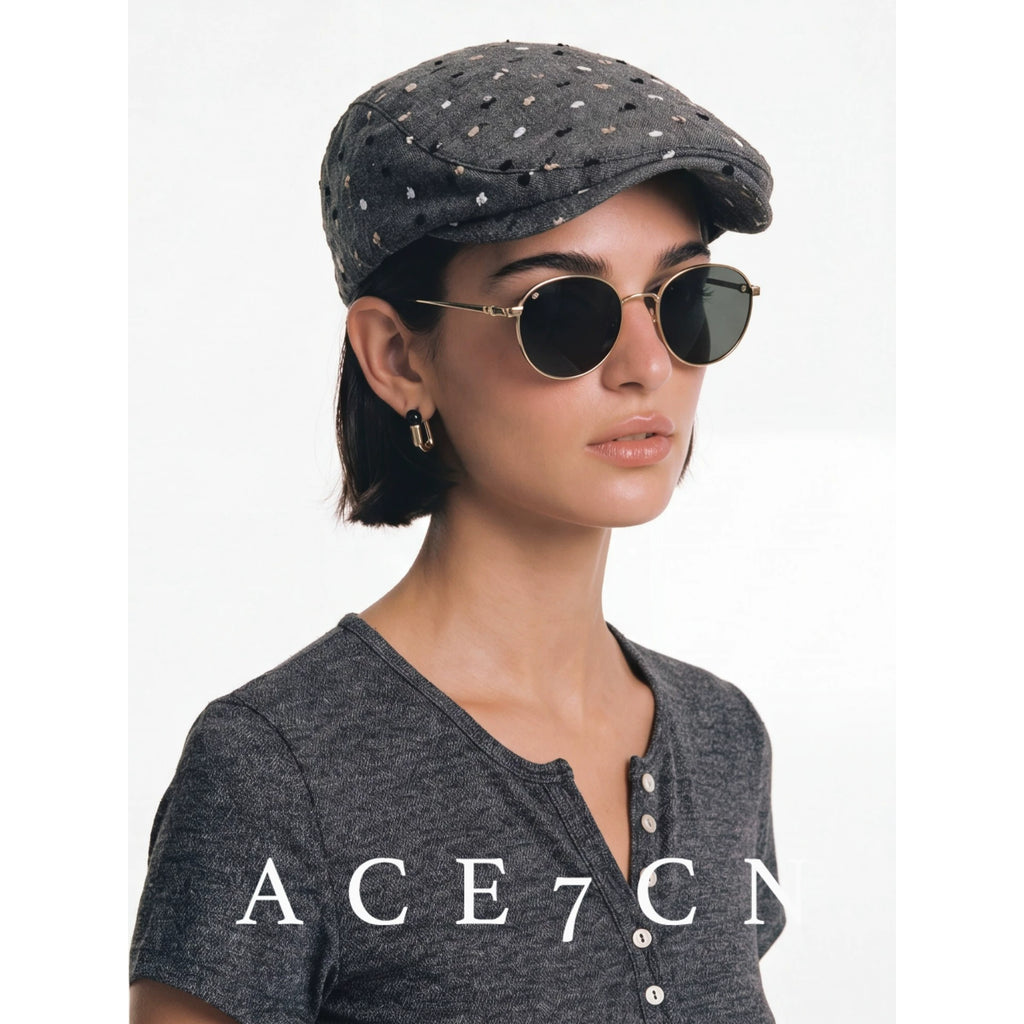 Flocked Multicolor-Yarn Flat Cap — ACE7CN