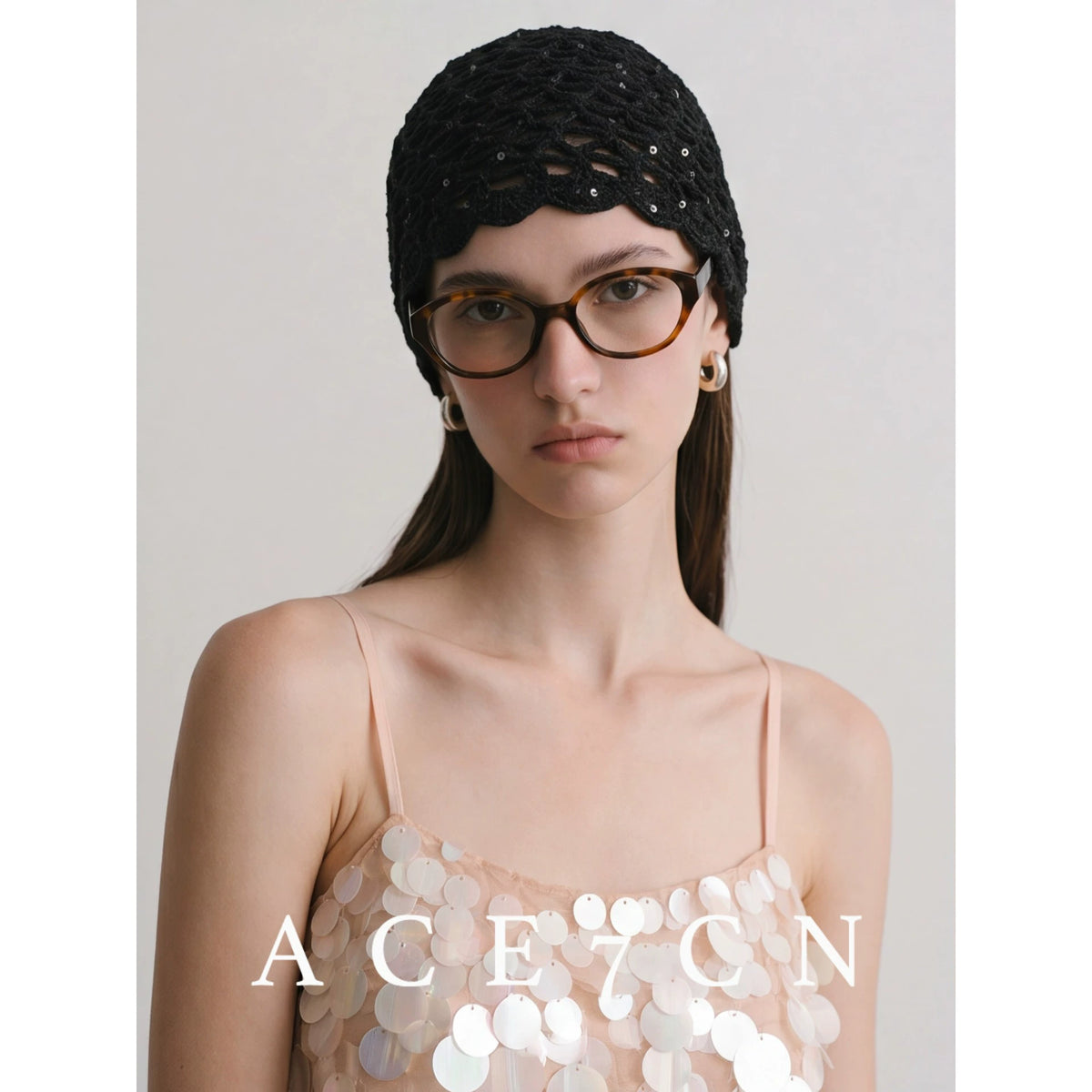 Sequin Crochet Headwrap Hat — ACE7CN
