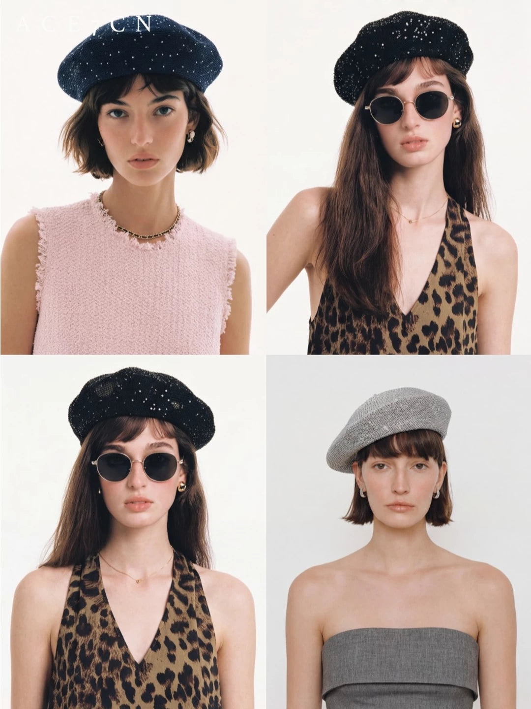 Fine Sequin Painter Beret — ACE7CN