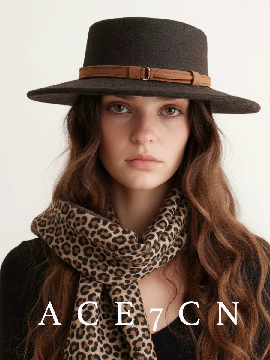 Buckle-Belt Wool Panama Hat — ACE7CN