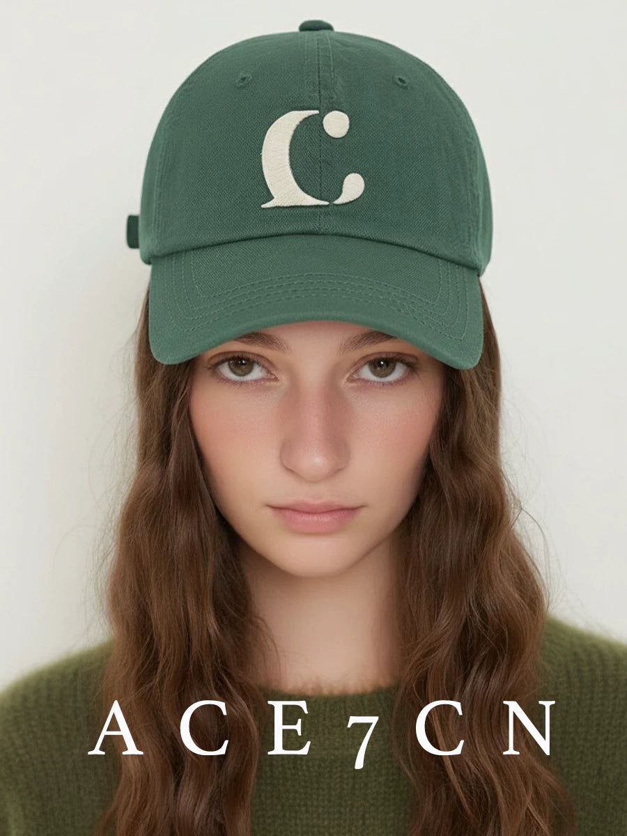 Letter C Soft-Crown Baseball Cap — ACE7CN