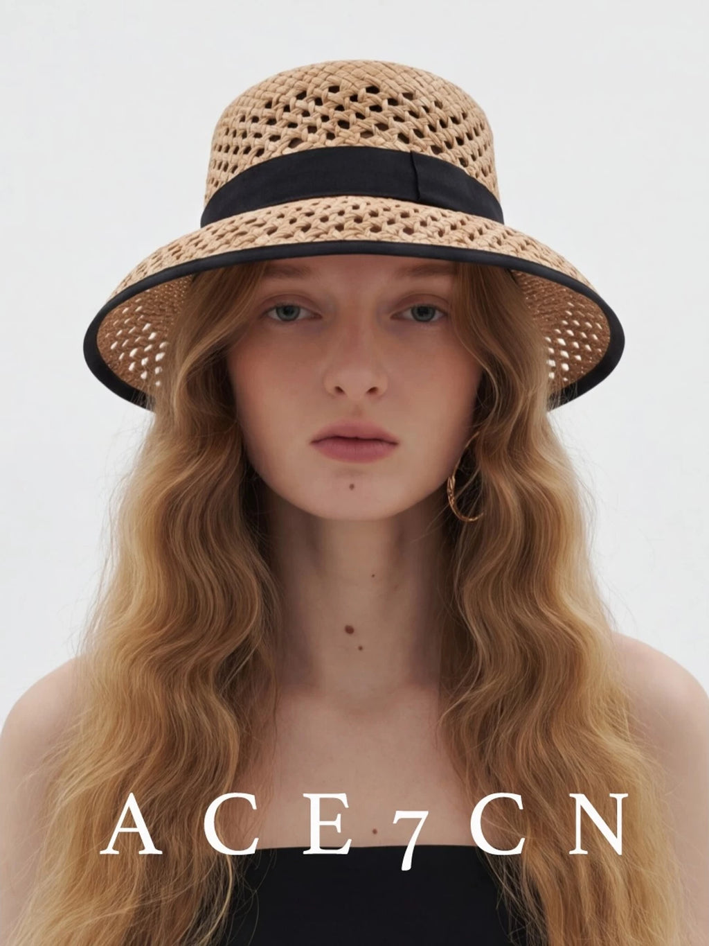 Openwork Straw Cloche — ACE7CN