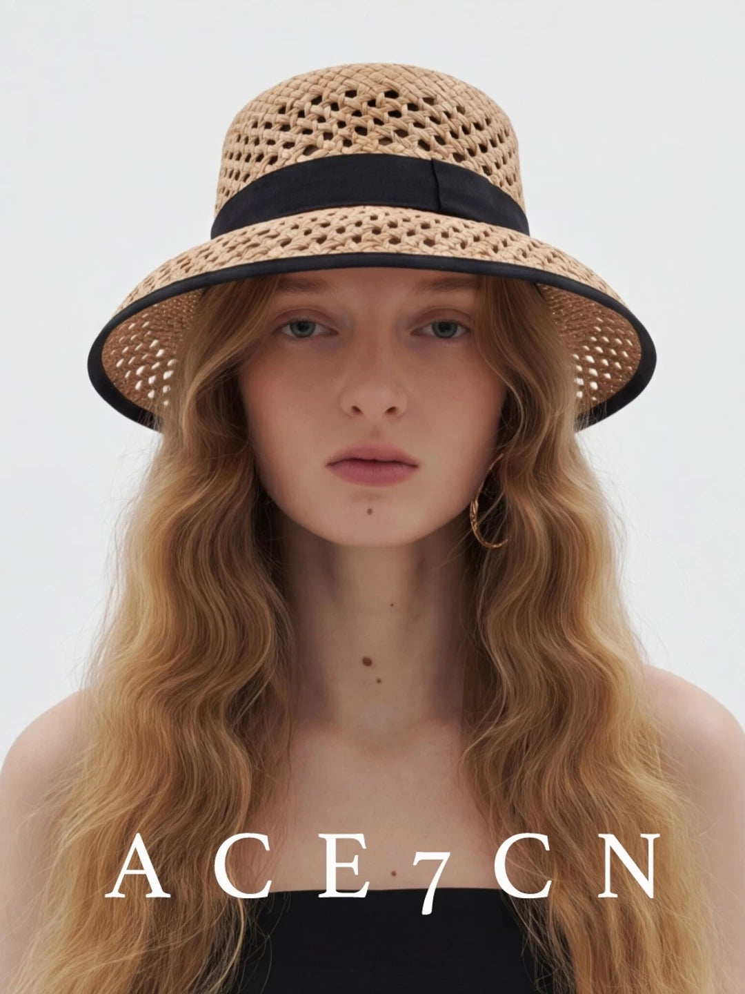Openwork Straw Cloche — ACE7CN