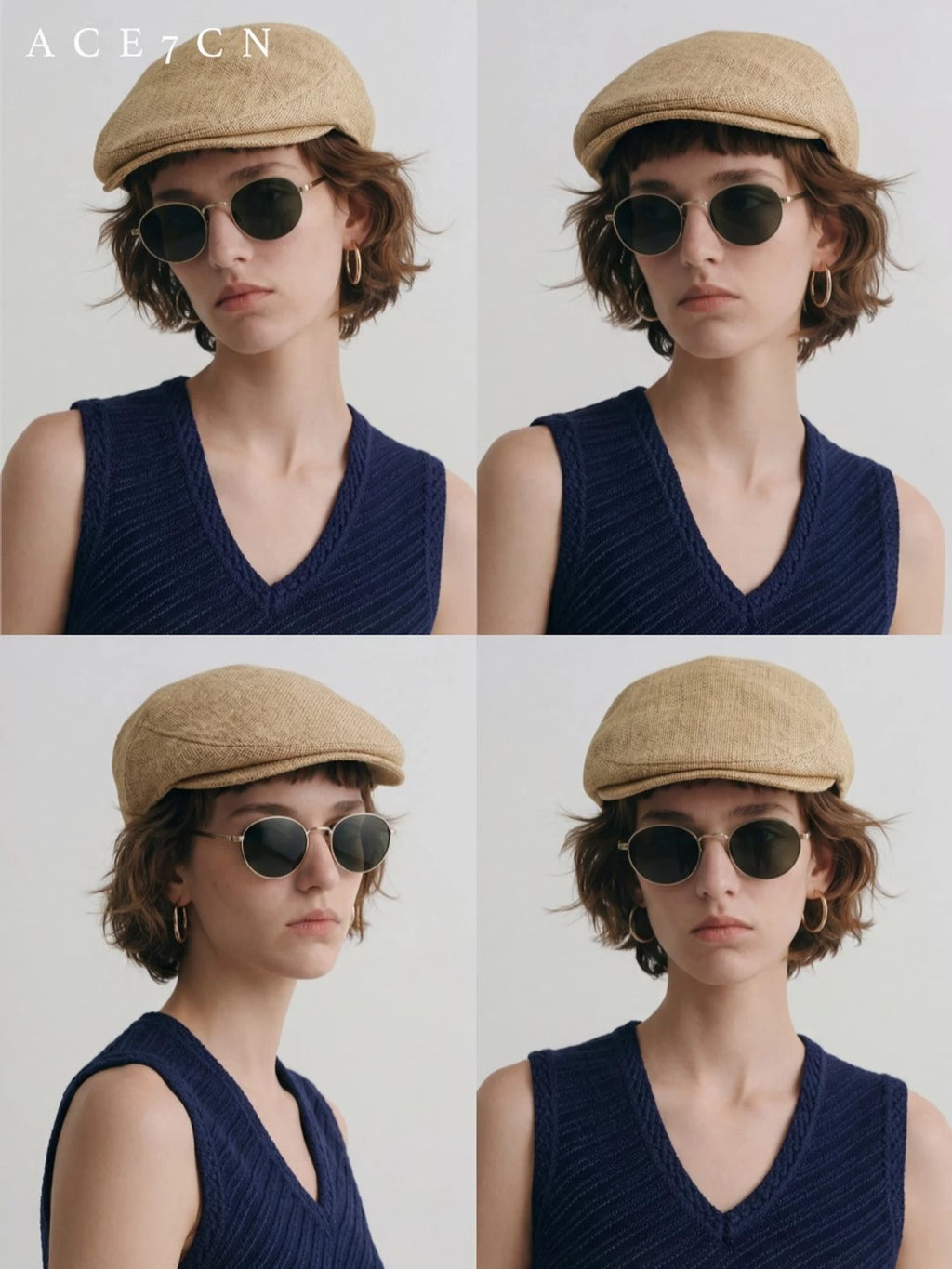 Textured Fabric Flat Cap — ACE7CN