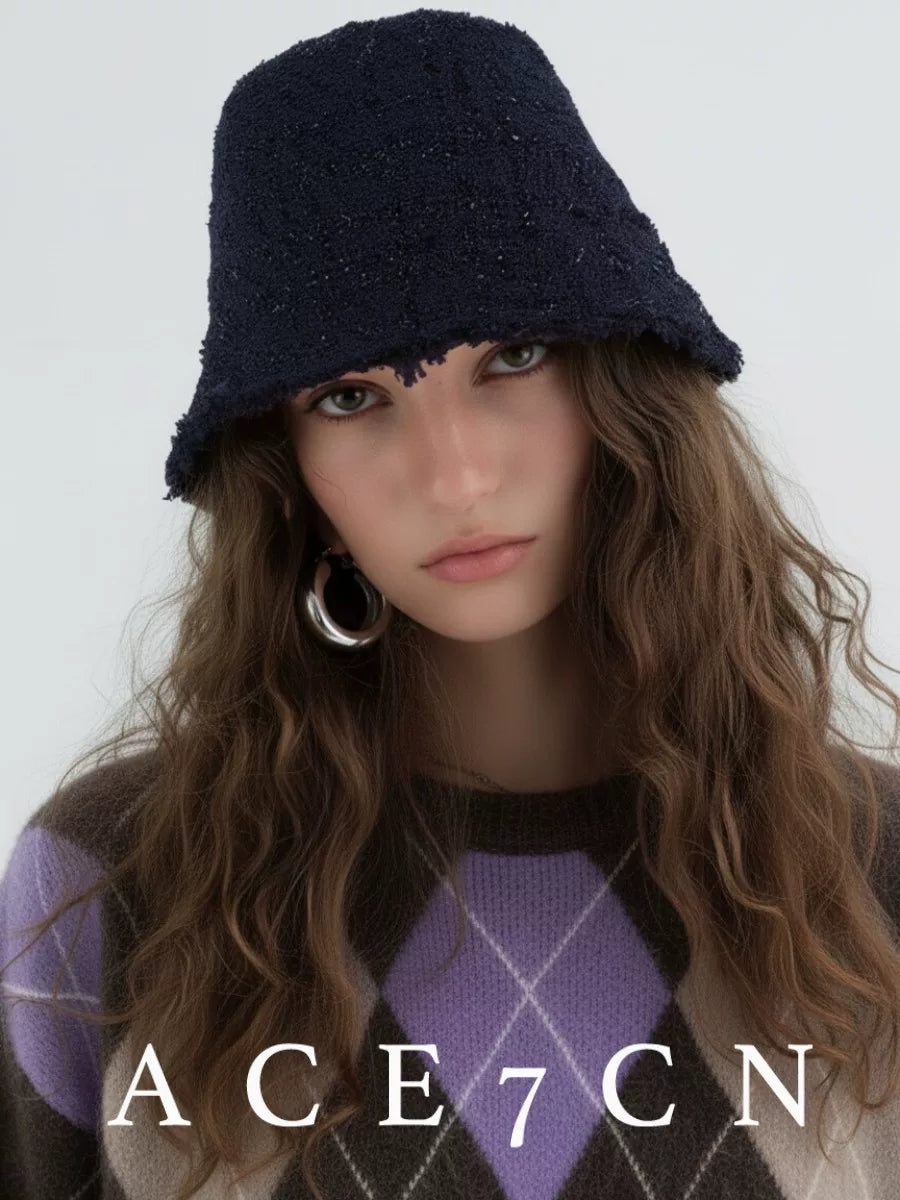 Glitter-Flecked Tweed Bucket Hat — ACE7CN