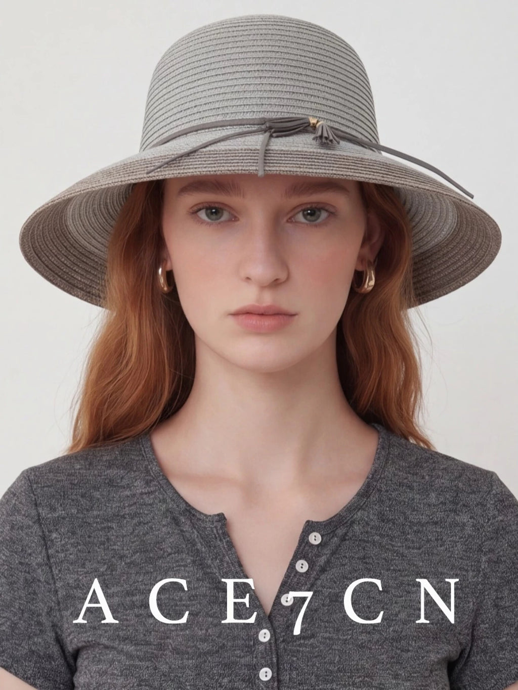 Multi-Stripe Paper-Straw Sun Hat — ACE7CN