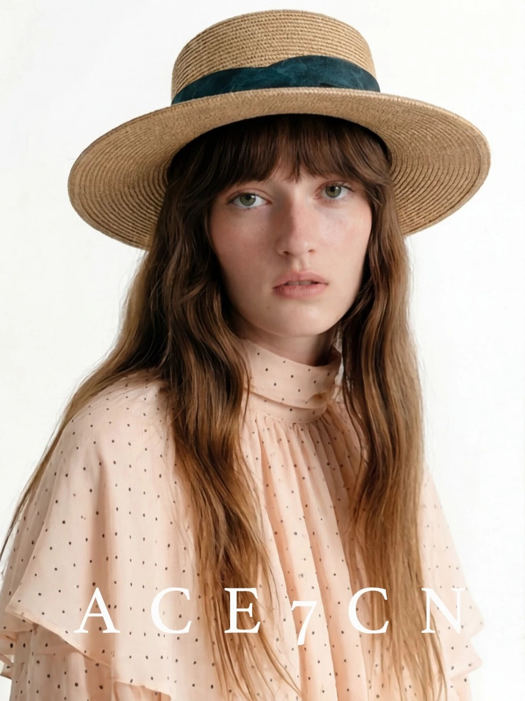 Satin-Ribbon Straw Fedora — ACE7CN