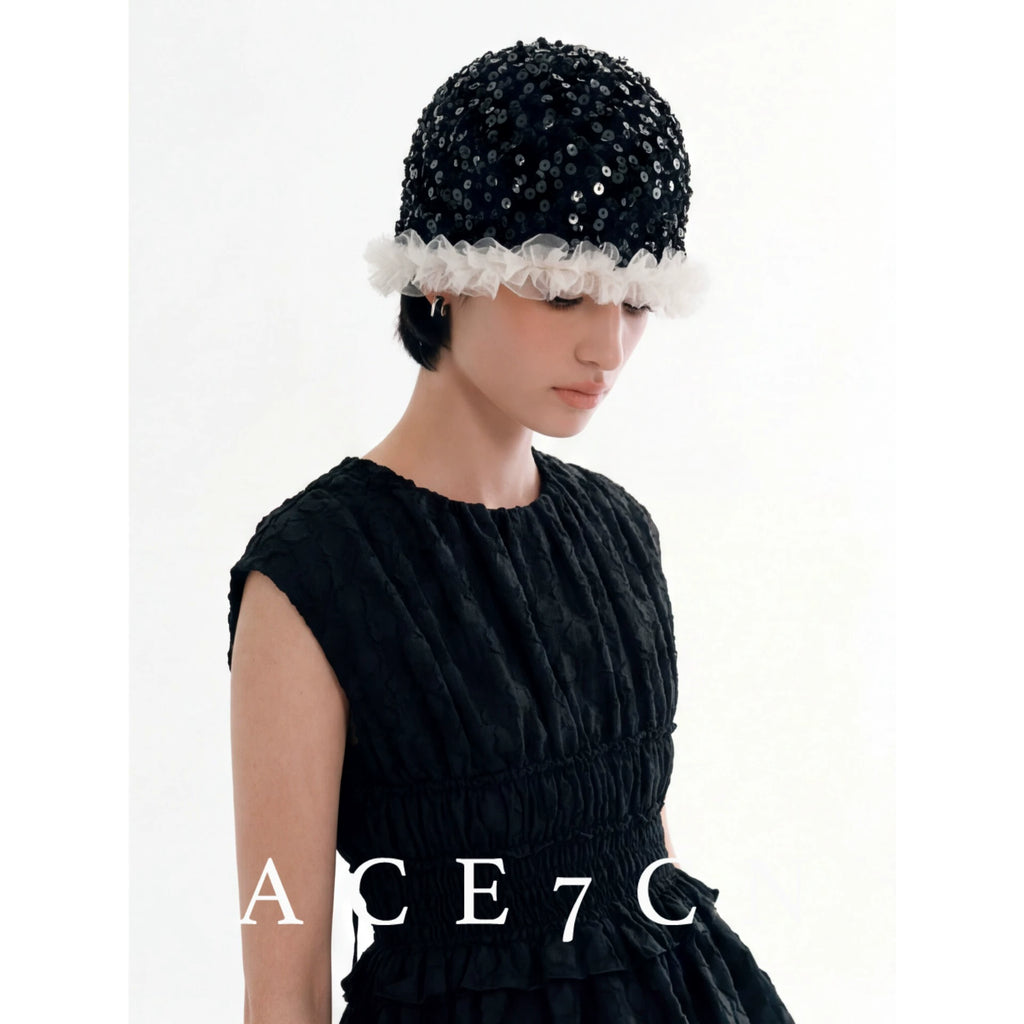 Sequin-Lace Crochet Beanie — ACE7CN