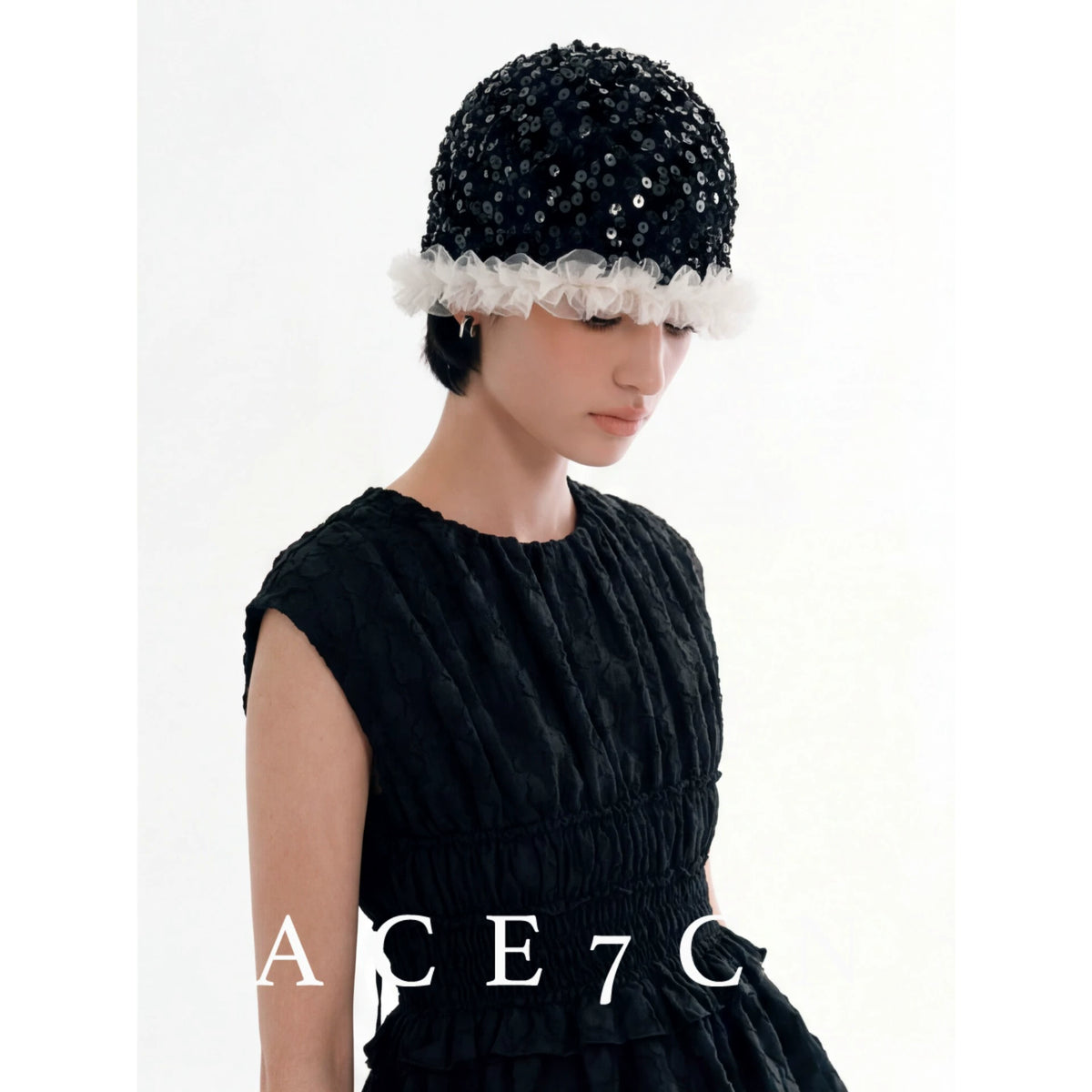 Sequin-Lace Crochet Beanie — ACE7CN