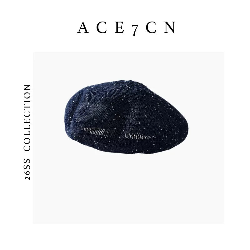 Fine Sequin Painter Beret — ACE7CN