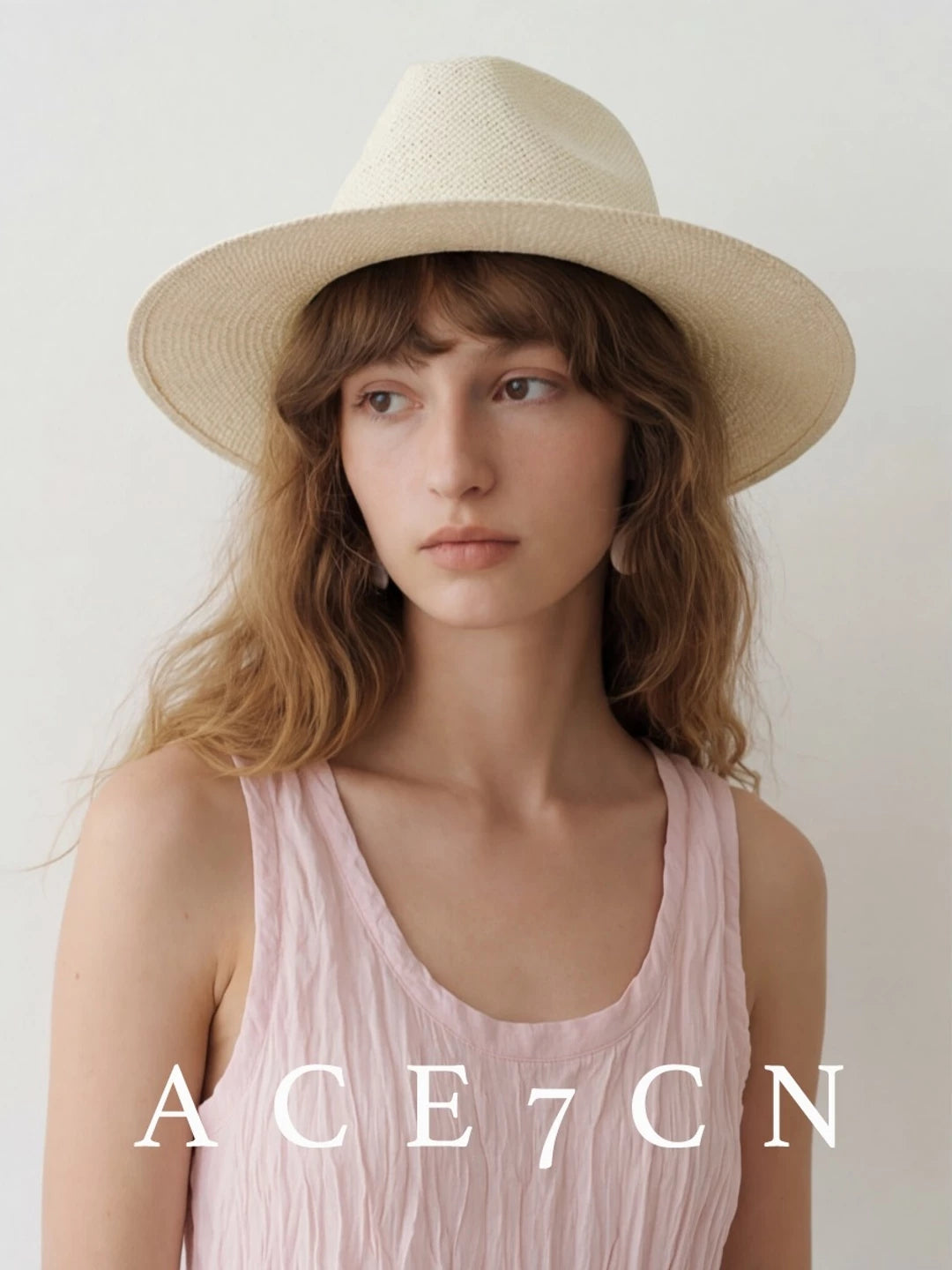 Structured Woven Straw Fedora — ACE7CN