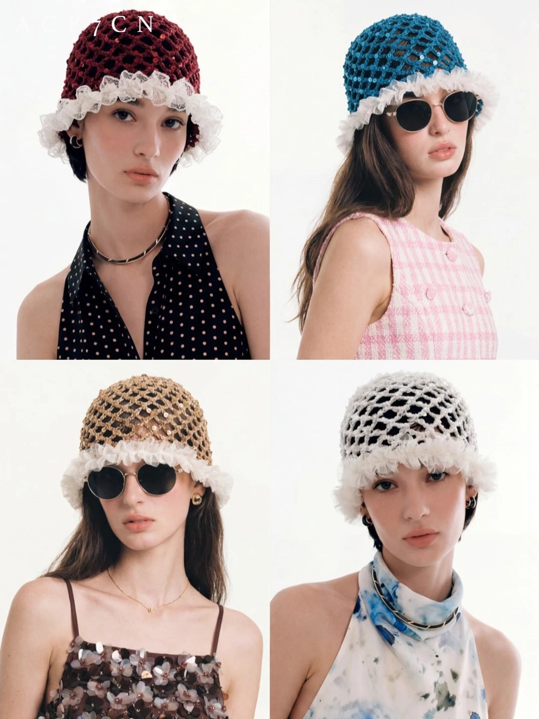 Sequin-Lace Crochet Beanie — ACE7CN
