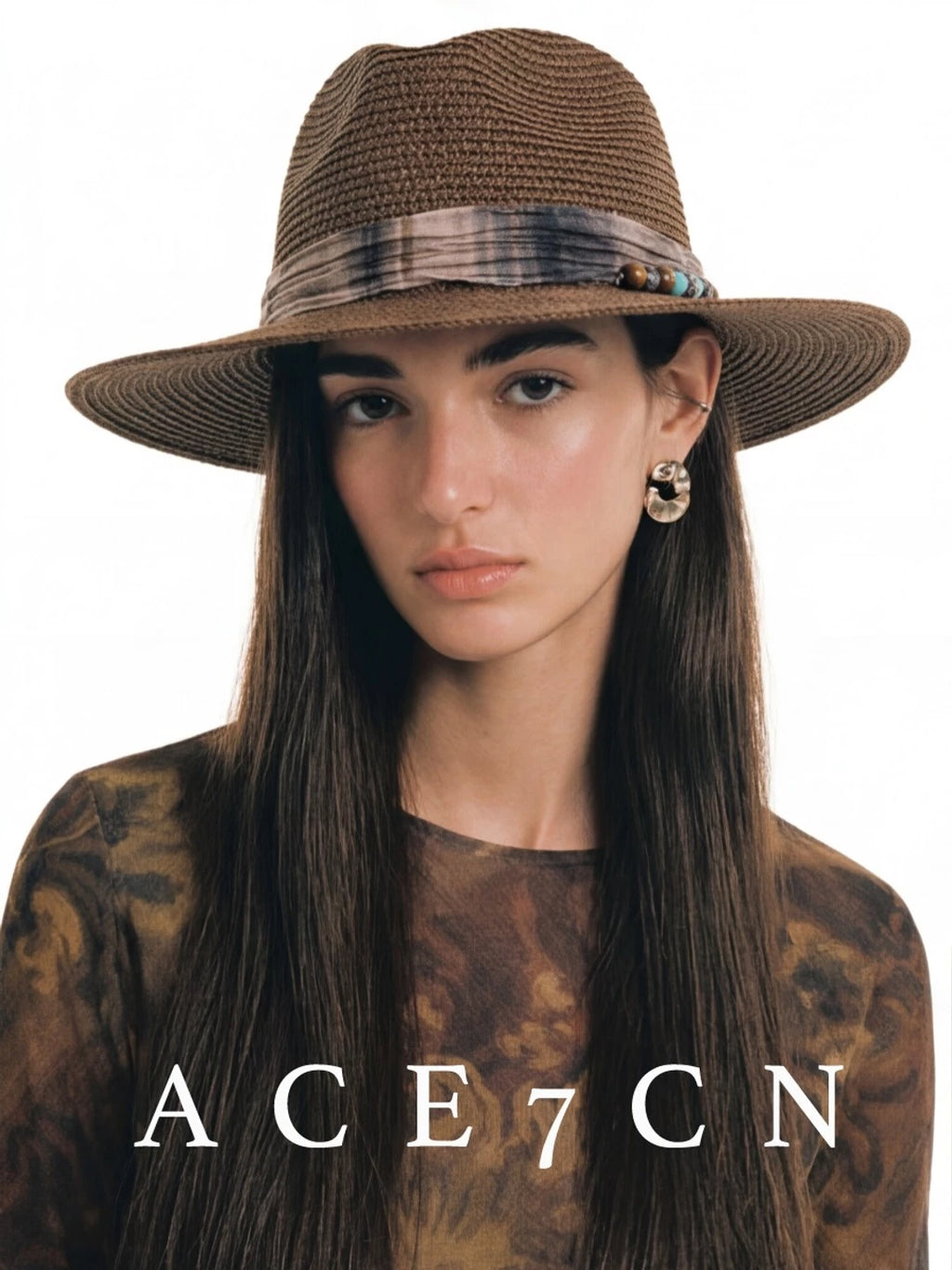 Ink-Wash Ribbon Western Fedora — ACE7CN