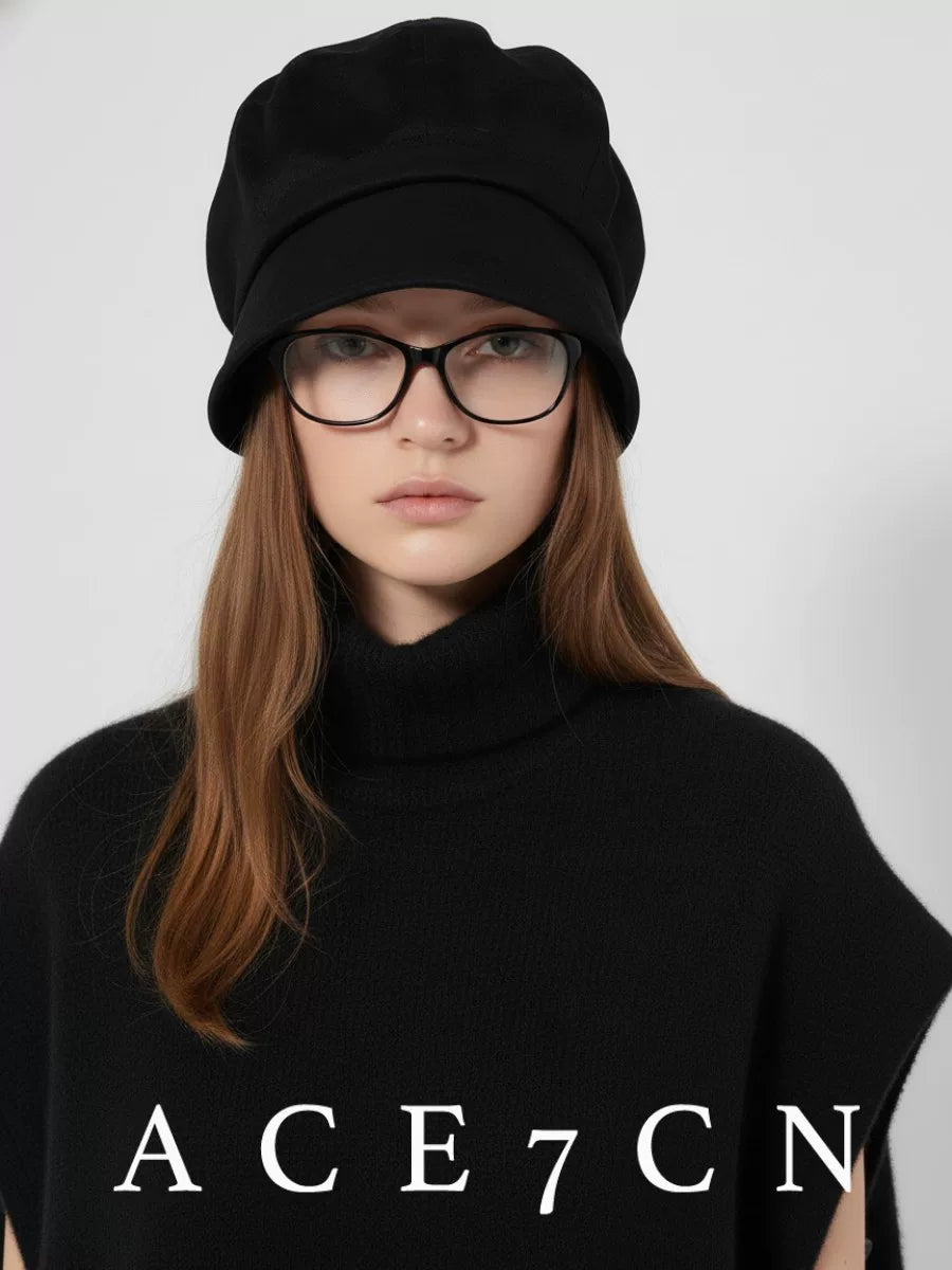 Cool-Tone Suede Octagonal Newsboy Cap — ACE7CN