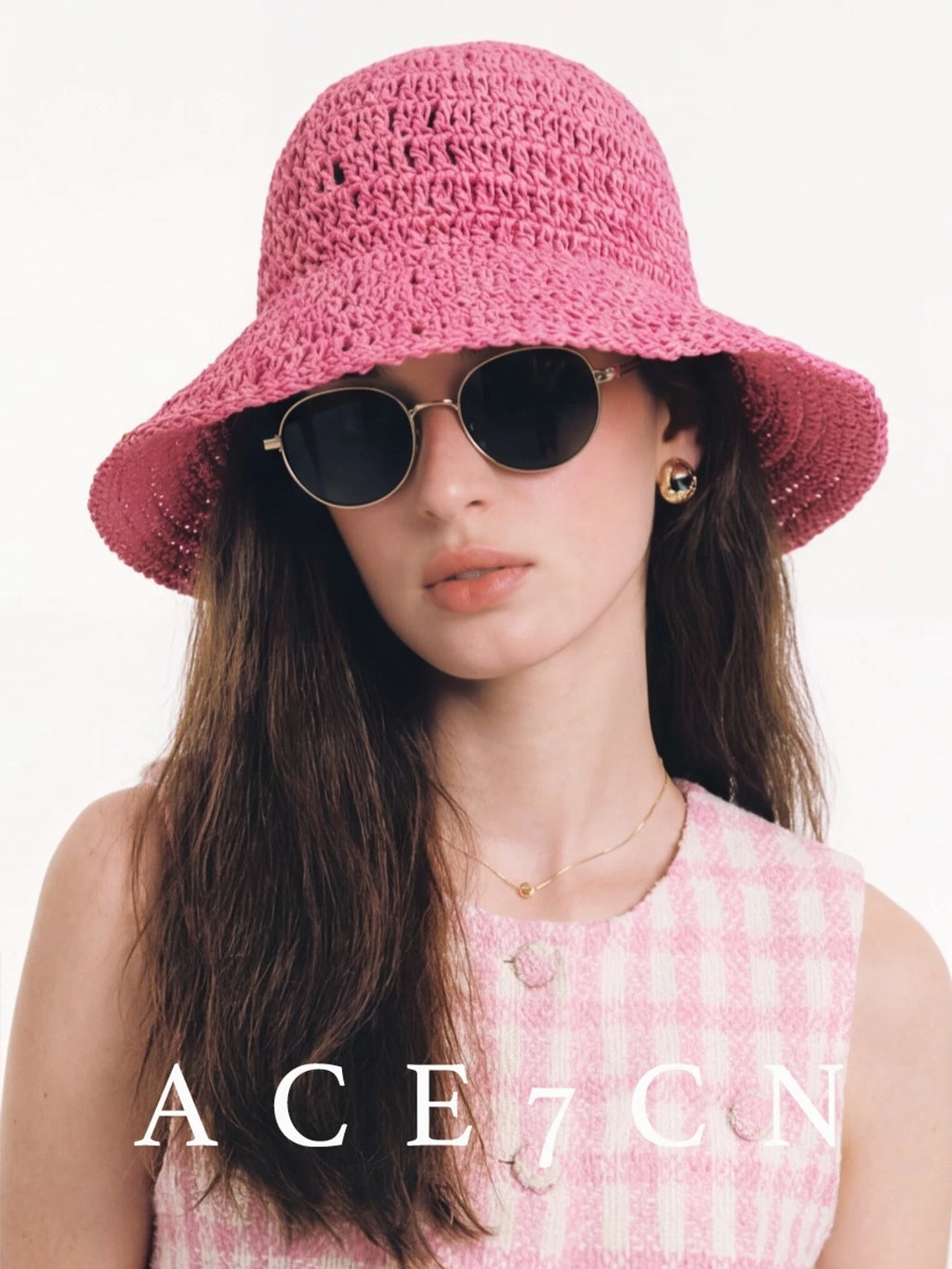 Hand-Crochet Straw Bucket Hat — ACE7CN