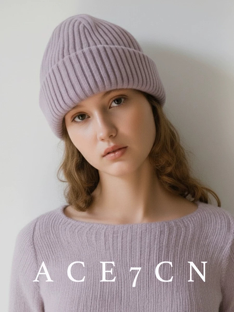 Roll-Brim Knit Beanie — ACE7CN