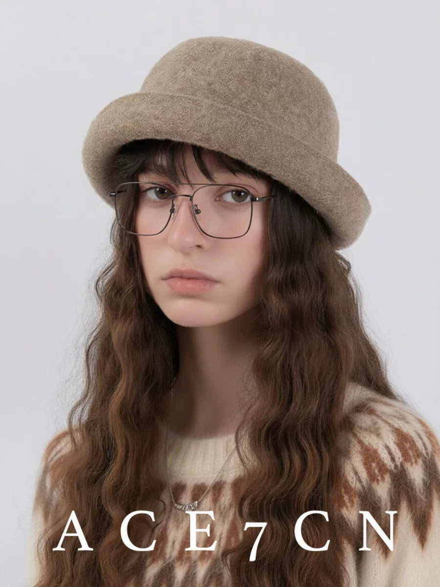 Roll-Brim Wool-Blend Fedora — ACE7CN