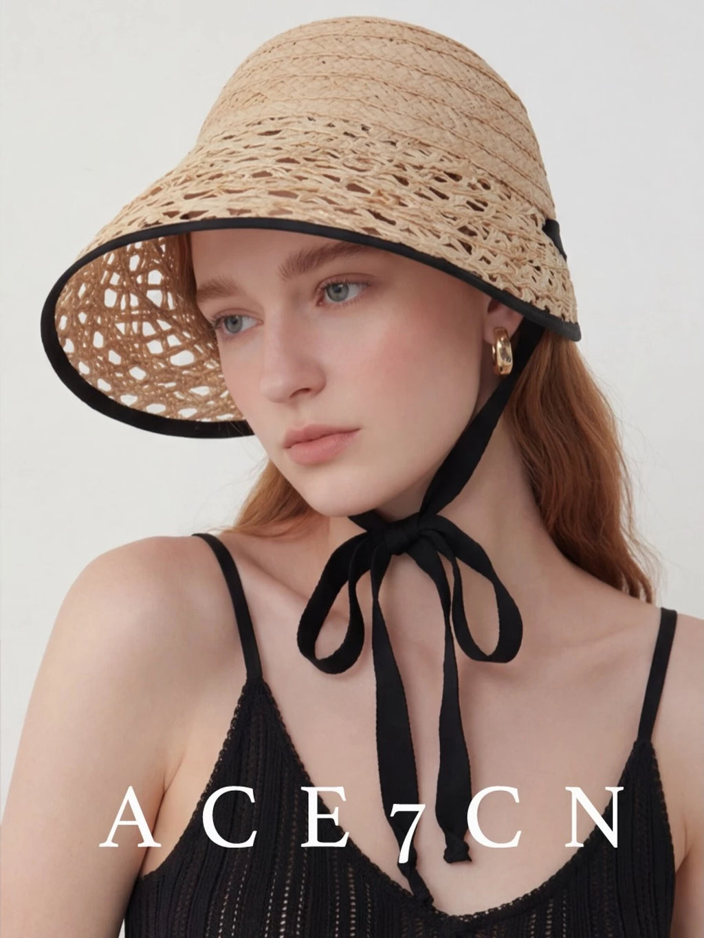 Openwork Raffia Hat — ACE7CN