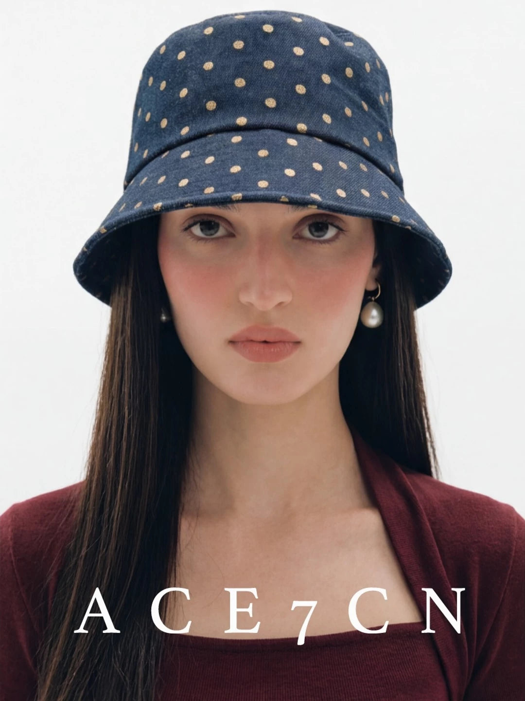 Polka-Dot Short-Brim Bucket Hat — ACE7CN