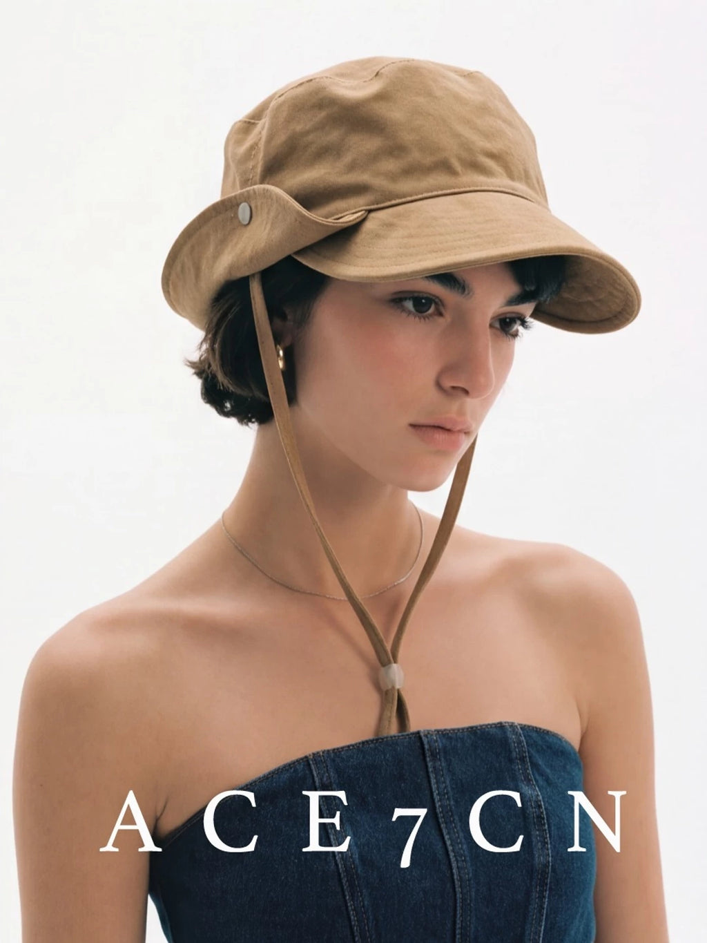 Washed Roll-Brim Ear-Flap Bucket Hat — ACE7CN