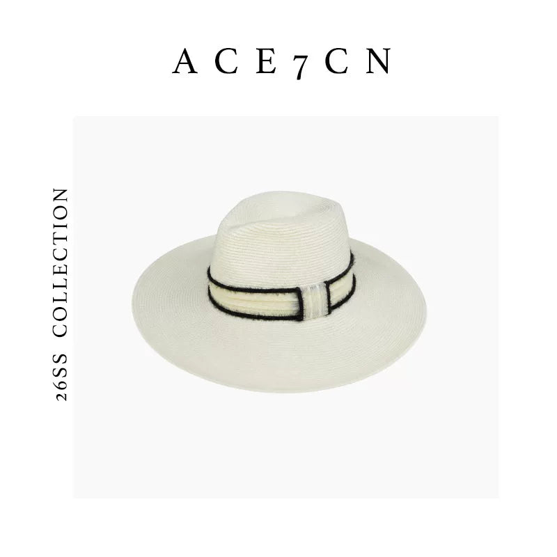 Fine-Weave White Straw Fedora — ACE7CN