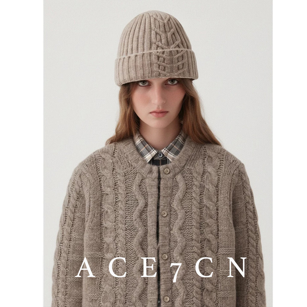 Cable-Knit Cashmere Beanie — ACE7CN