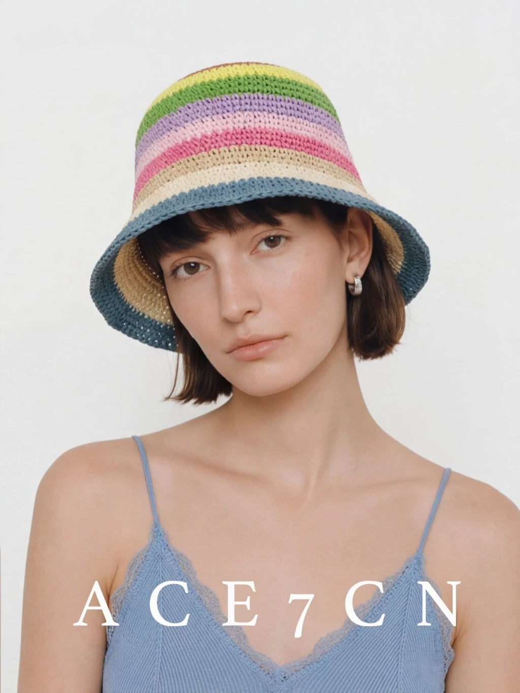 Rainbow-Stripe Bucket Hat — ACE7CN
