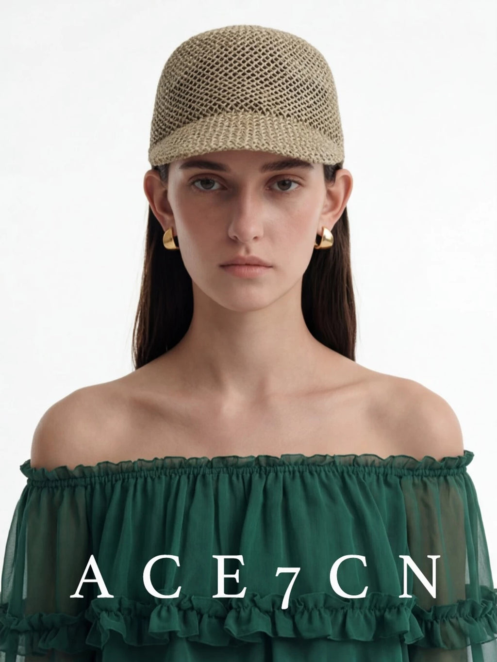 Openwork Straw Headband Visor — ACE7CN