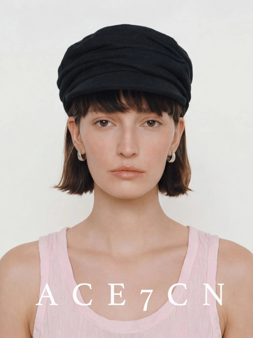 Pleated Linen Newsboy Cap — ACE7CN