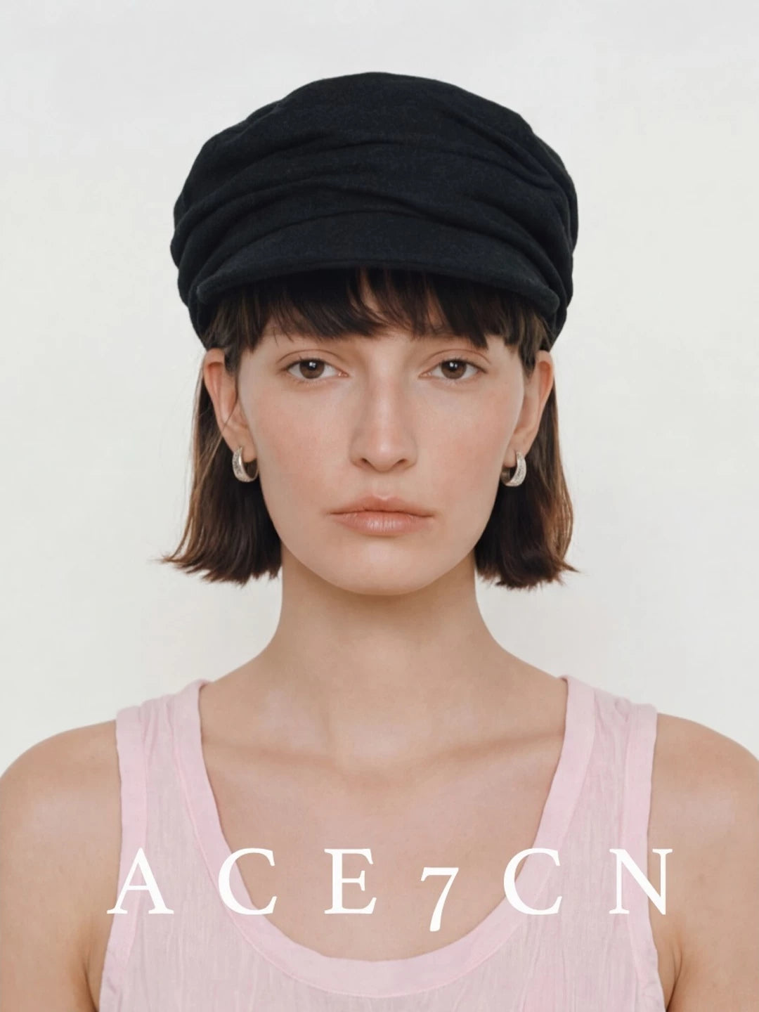 Pleated Linen Newsboy Cap — ACE7CN