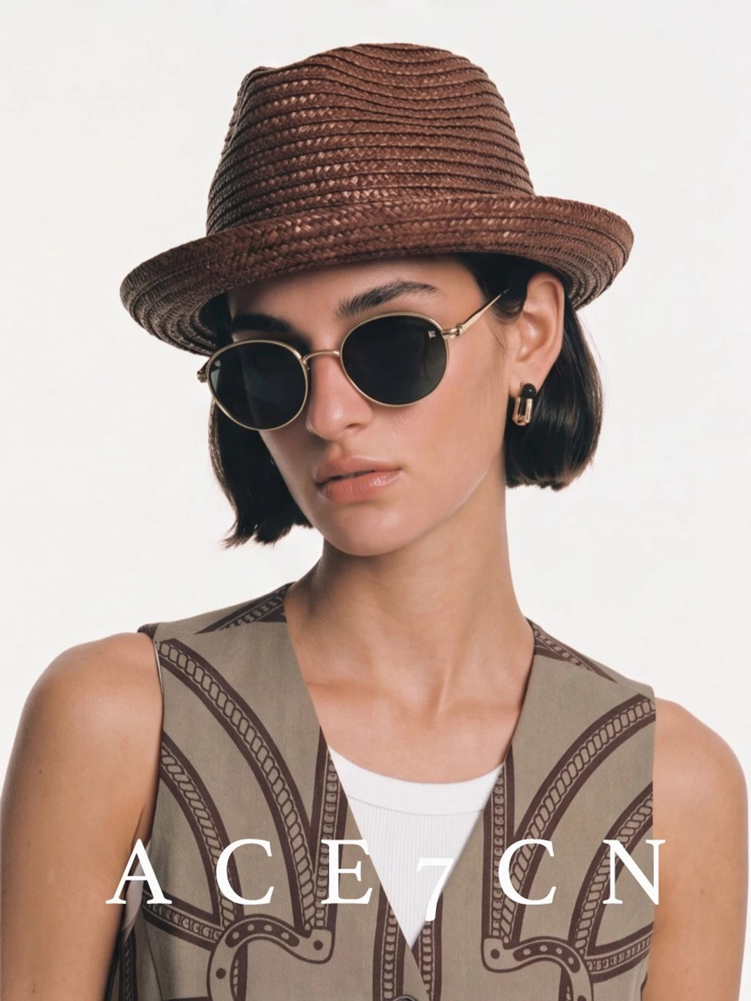 Short-Brim Raffia Fedora — ACE7CN
