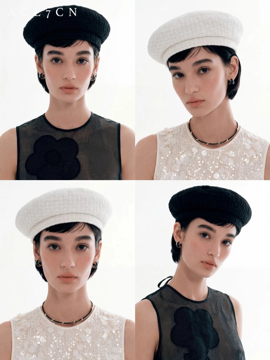 Petite Tweed Painter Beret — ACE7CN