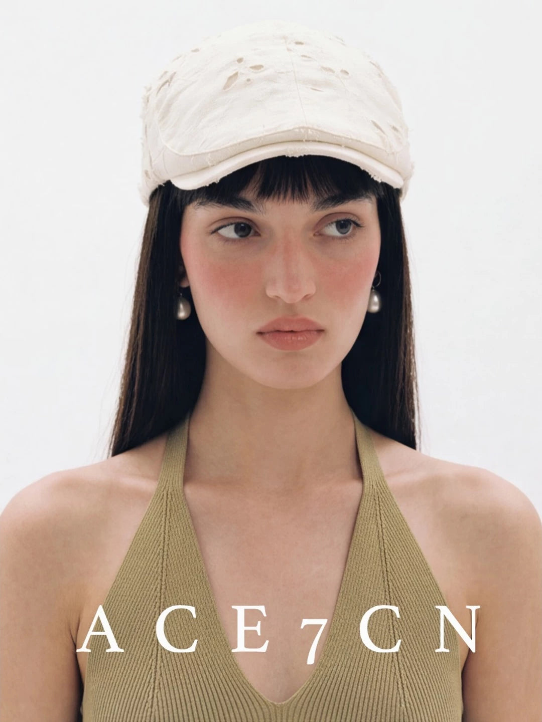 Embossed Burnout Flat Cap — ACE7CN