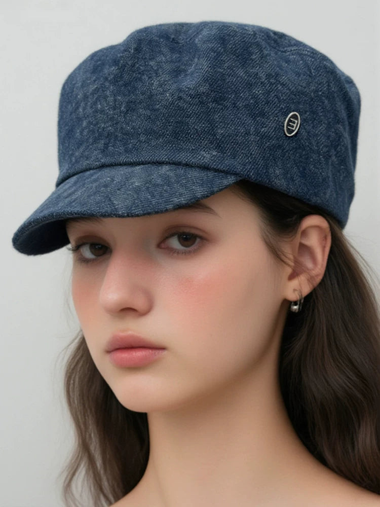 Denim Newsboy Cap — ACE7CN
