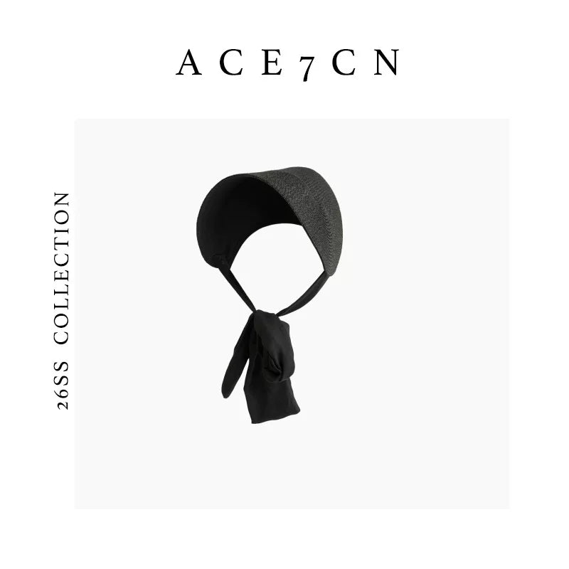 Tie-Strap One-Piece Wheat-Straw Hat — ACE7CN