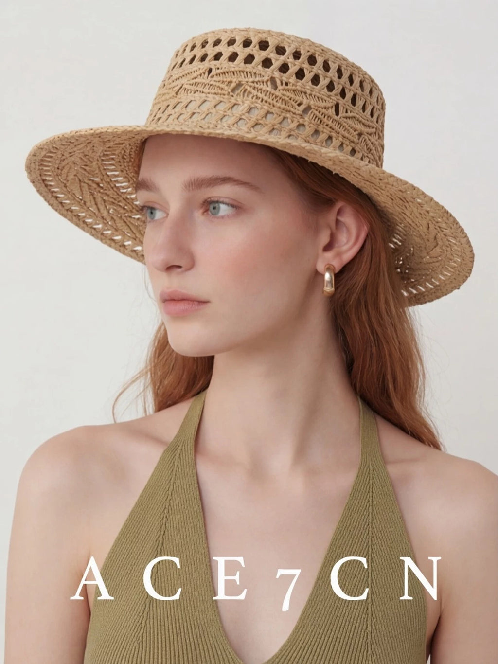 Openwork Hand-Woven Raffia Fedora — ACE7CN