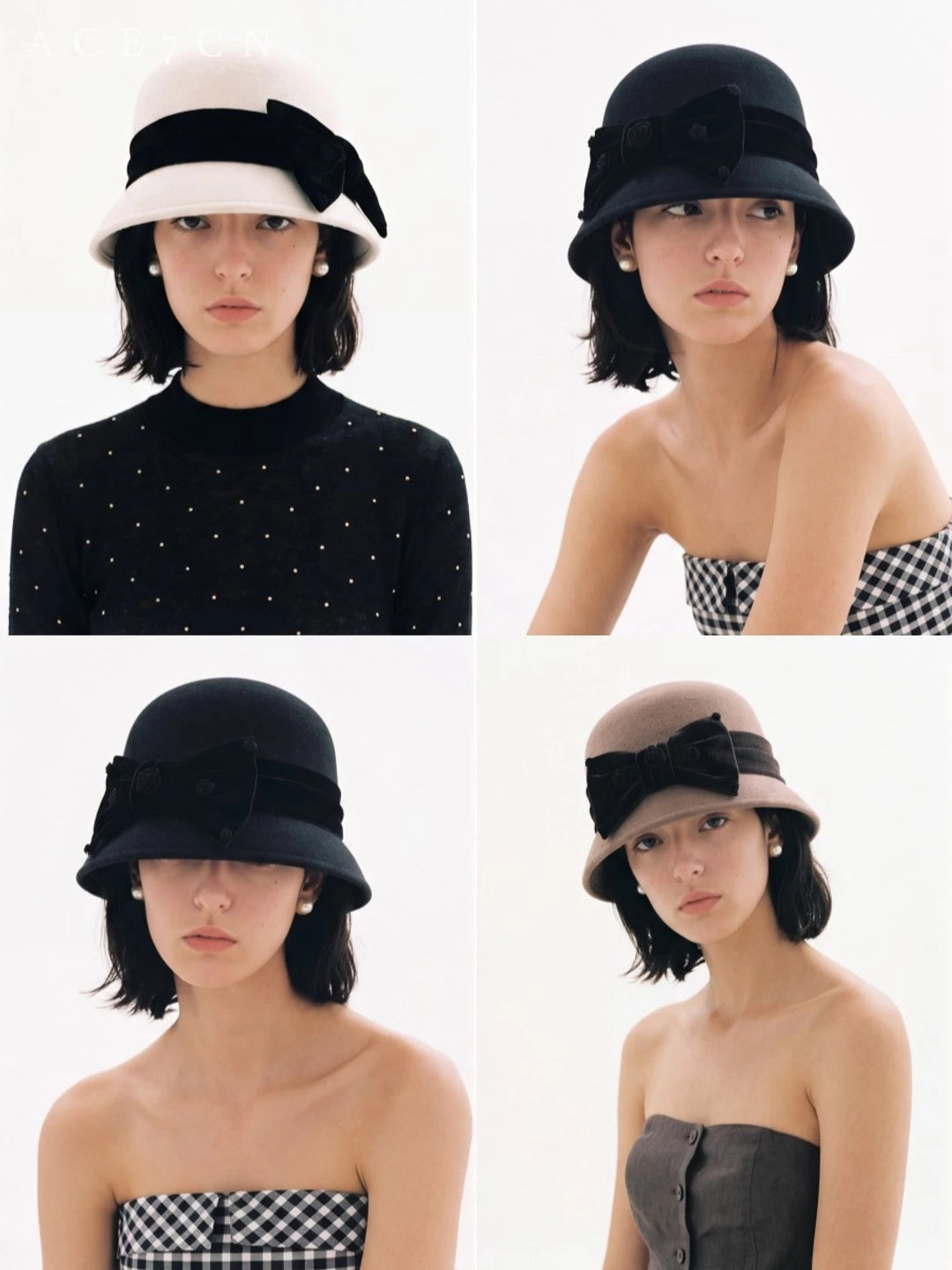 Japanese Niche 100 Wool Lampshade Bucket Hat Camellia