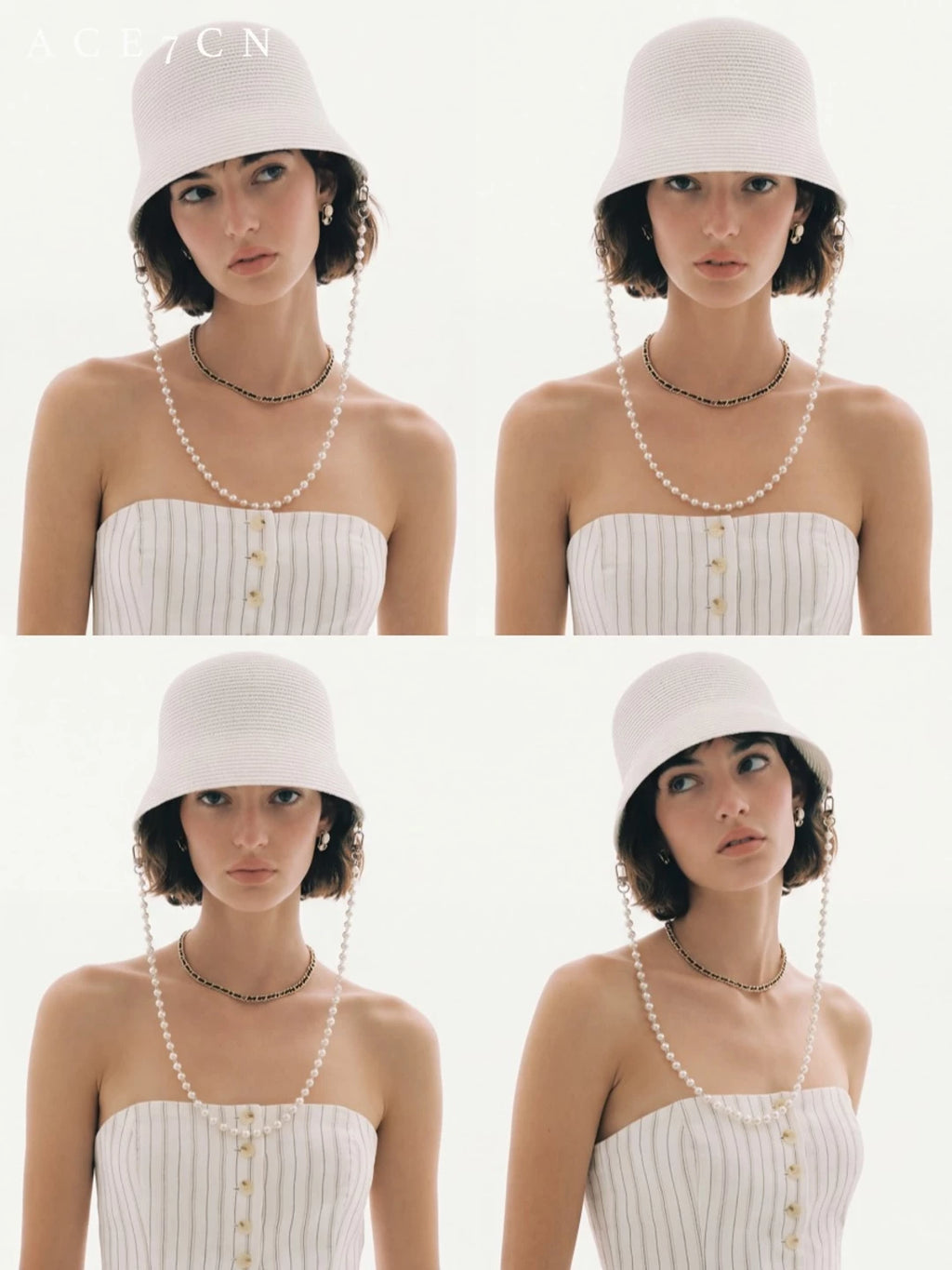Pure White Lampshade Bucket Hat — ACE7CN