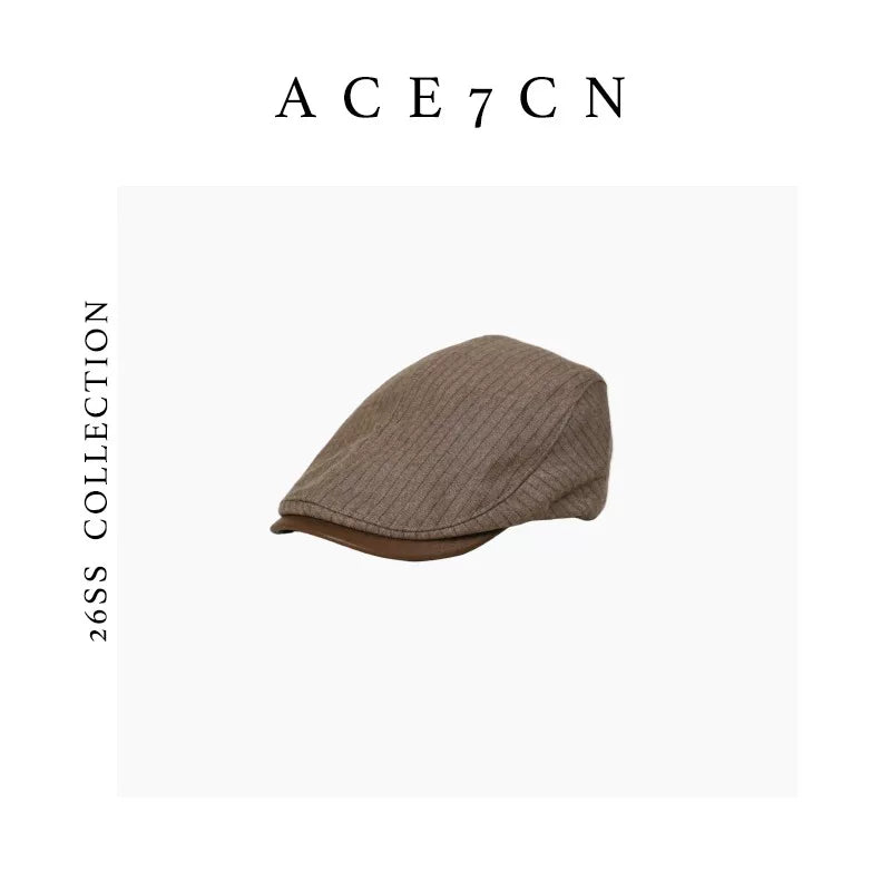 Fine-Stripe Flat Cap — ACE7CN