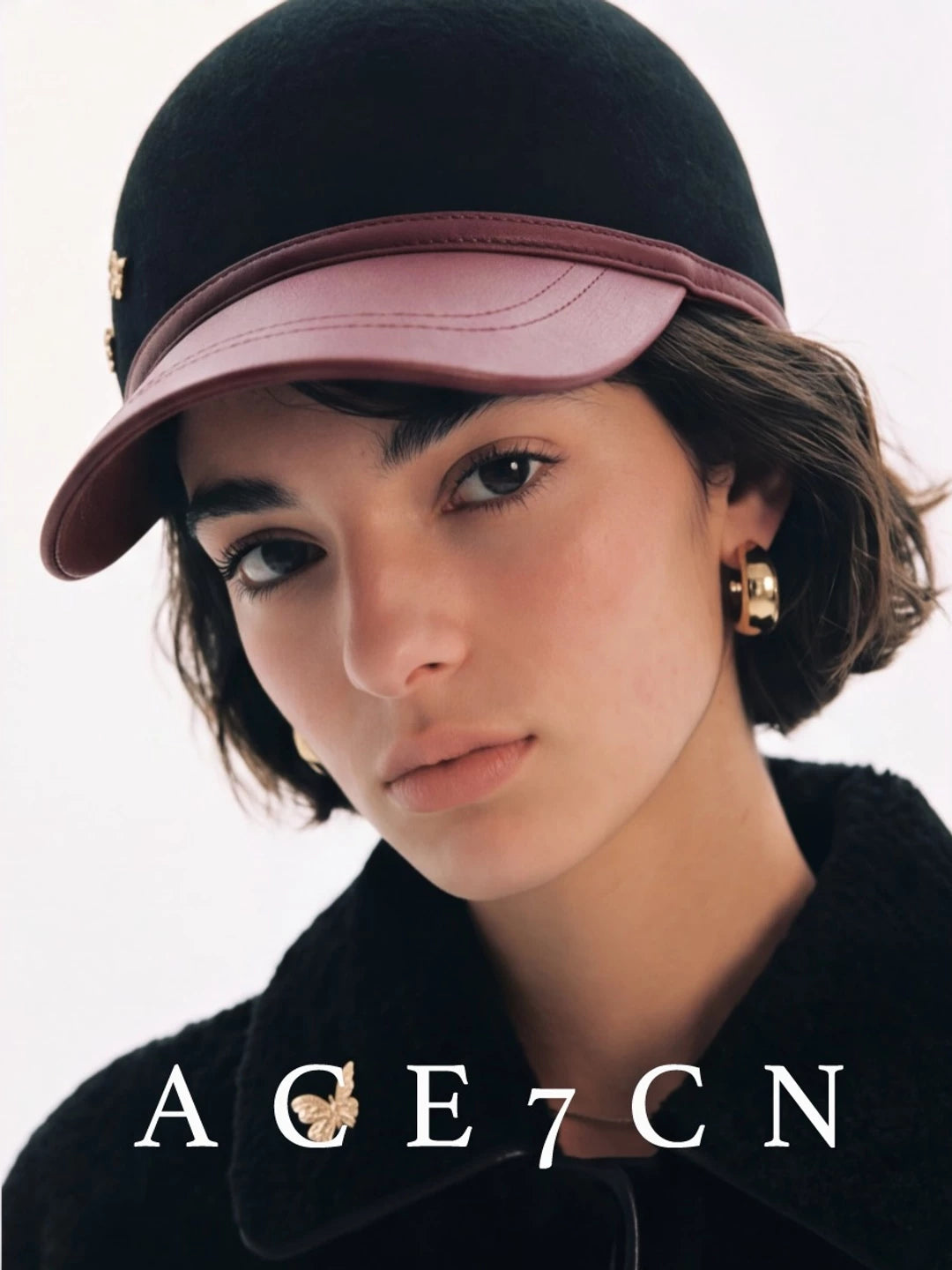 Leather-Peak Wool Felt Equestrian Cap — ACE7CN