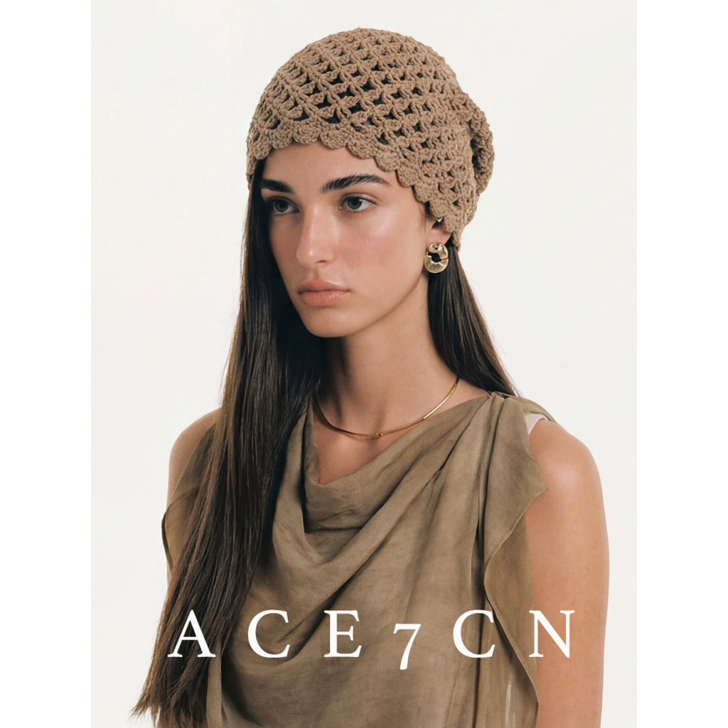 Openwork Hand-Crochet Beanie — ACE7CN