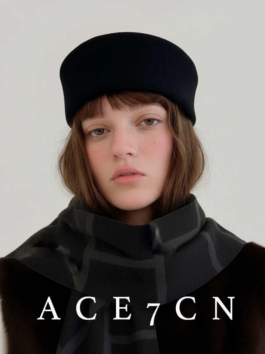 Large-Fit Wool Pillbox Hat — ACE7CN