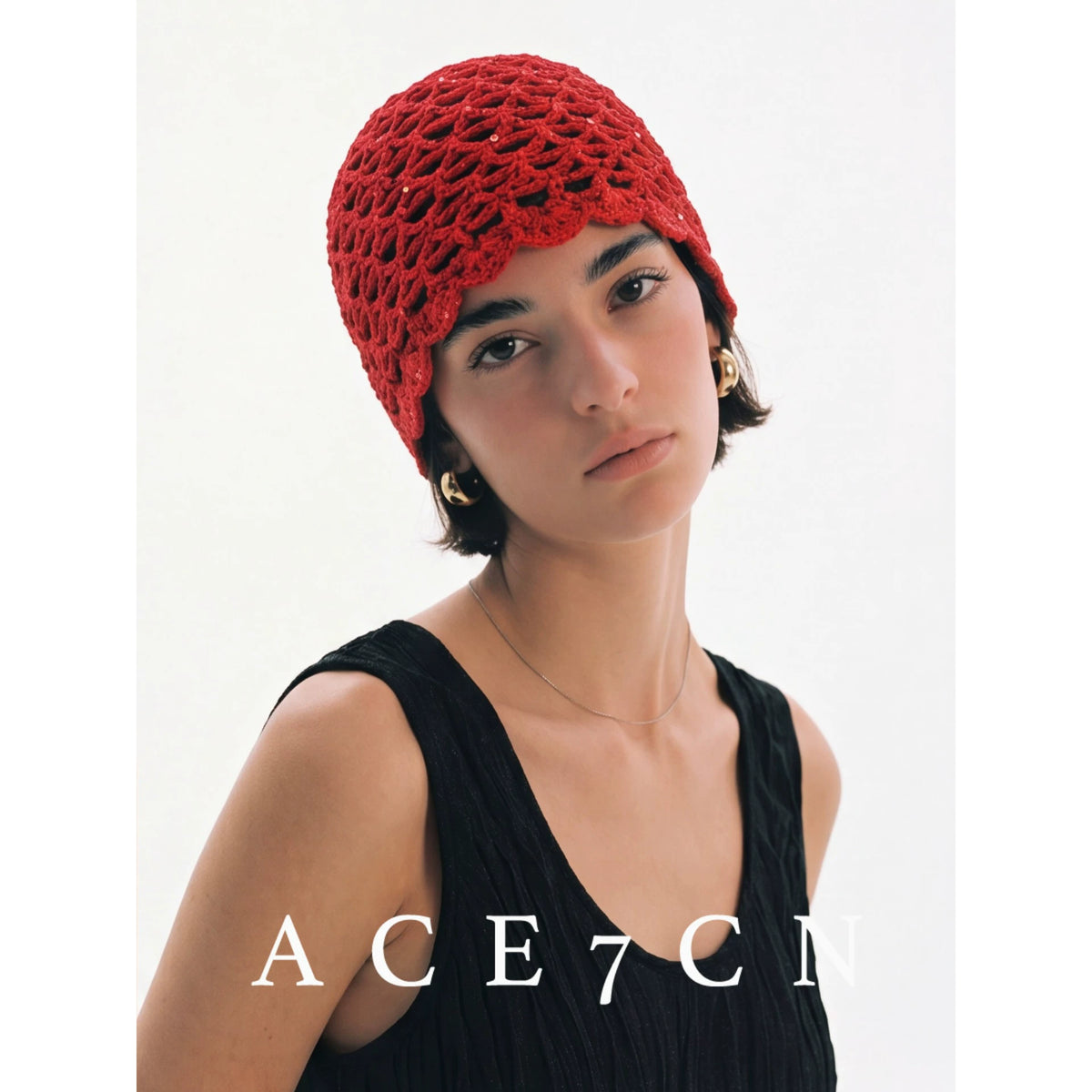 Sequin Crochet Headwrap Hat — ACE7CN