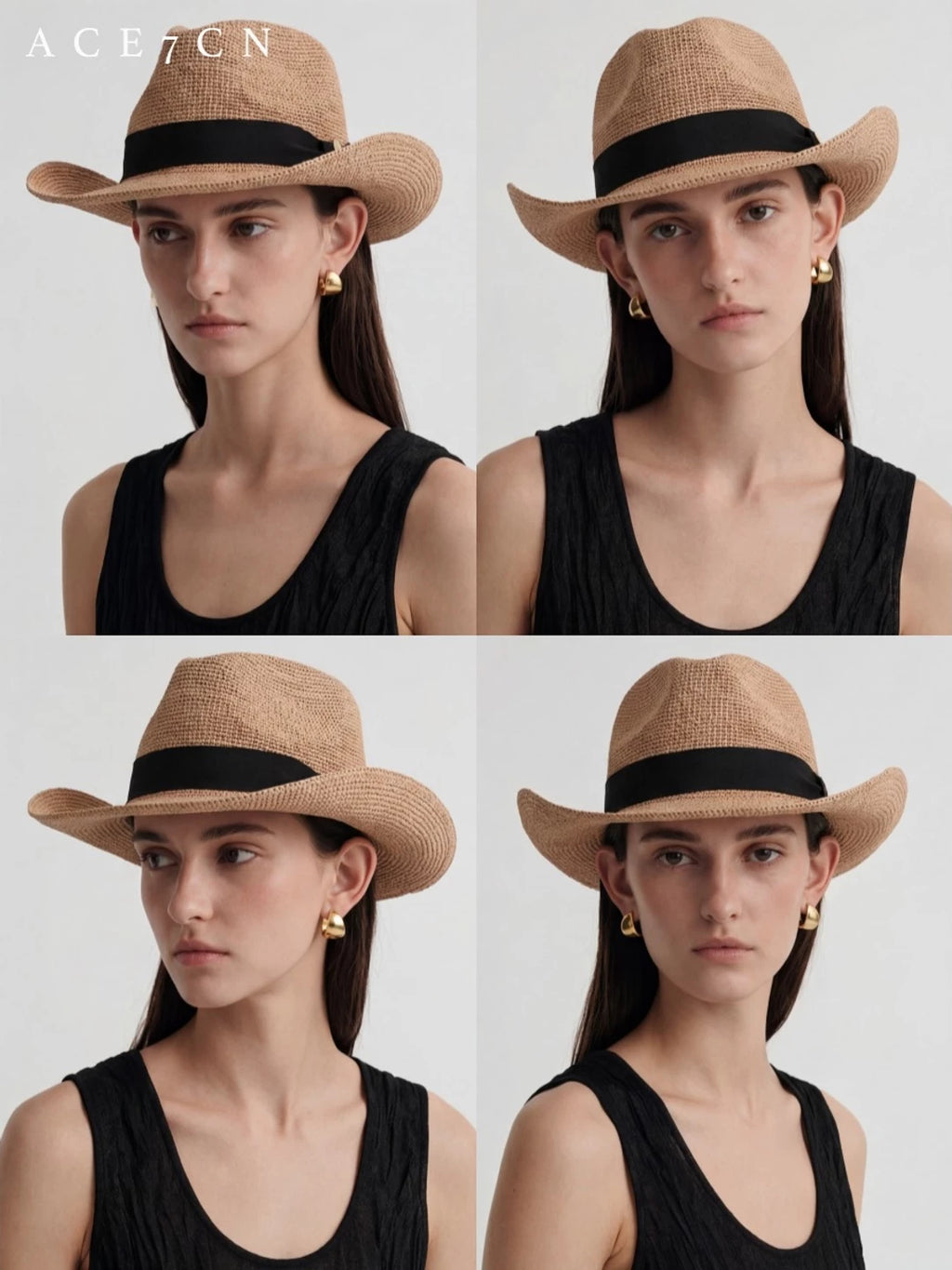 Hand-Woven Raffia Western Fedora — ACE7CN